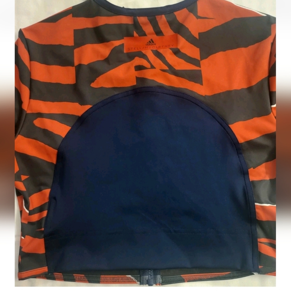 Adidas by Stella McCartney‎ Zebra Print Front Zip CLIMALITE Active-Wear Top Sz S - Picture 4 of 9